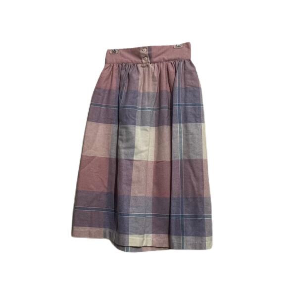 Lasting Impressions Vintage Plaid Skirt Size 11 Pinks Purples - Picture 2 of 6